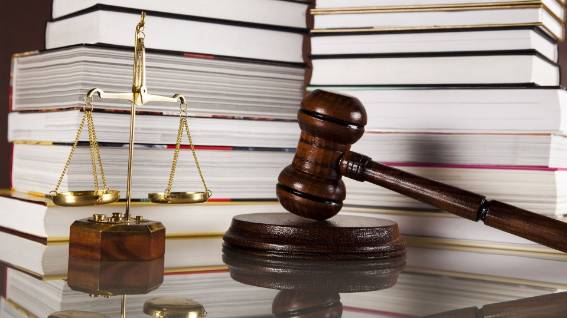 Gavel next to scales of justice